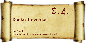 Denke Levente névjegykártya